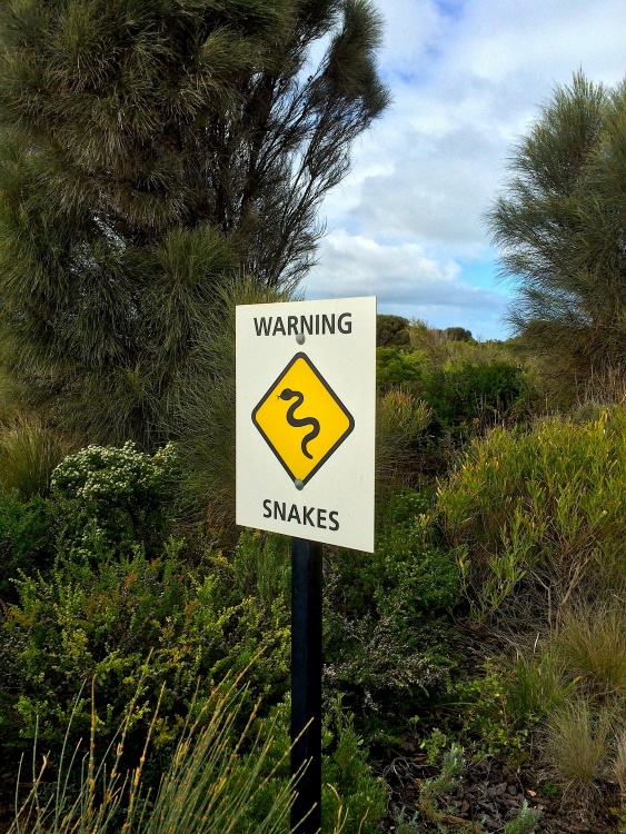Warnschild für Tiere in Australien